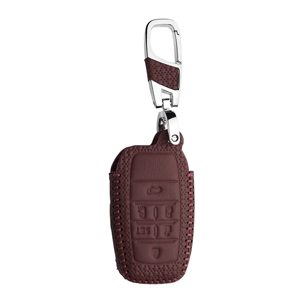 Wine Red Кожаный чехол для ключей для TOYOTA ALPHARD/Vellfire Previa Tarago 6 кнопок- Замена чехол Автозапуск брелок в виде ракушки - Название цвета: Wine Red