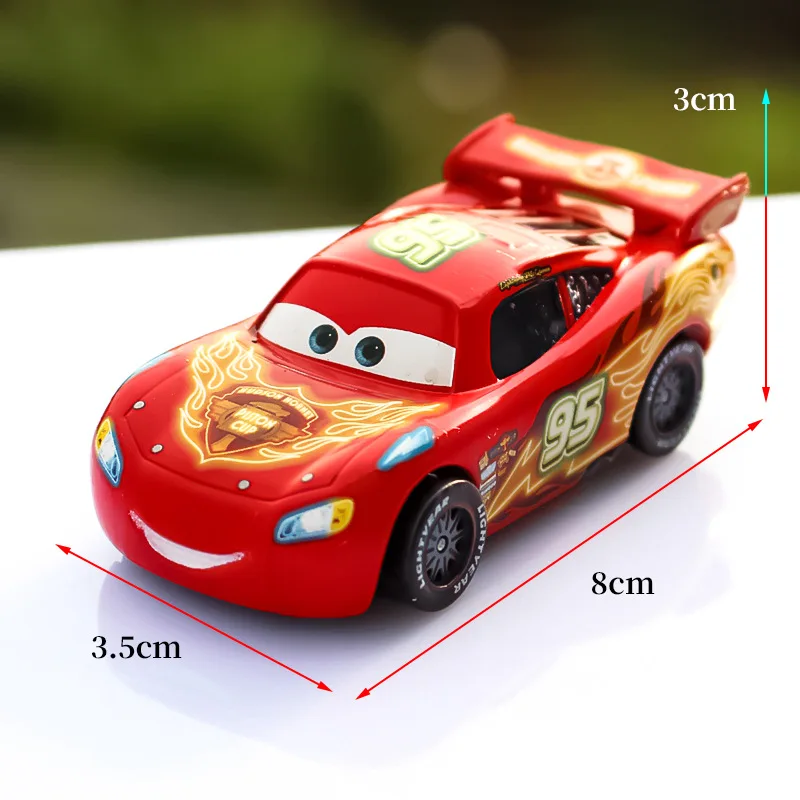Disney «Тачки» редких световой № 95 Lightning Mcqueen Цветной Drawing1: 55 литья под давлением металлический сплав игрушечный автомобиль модель для детей Подарки - Цвет: Красный