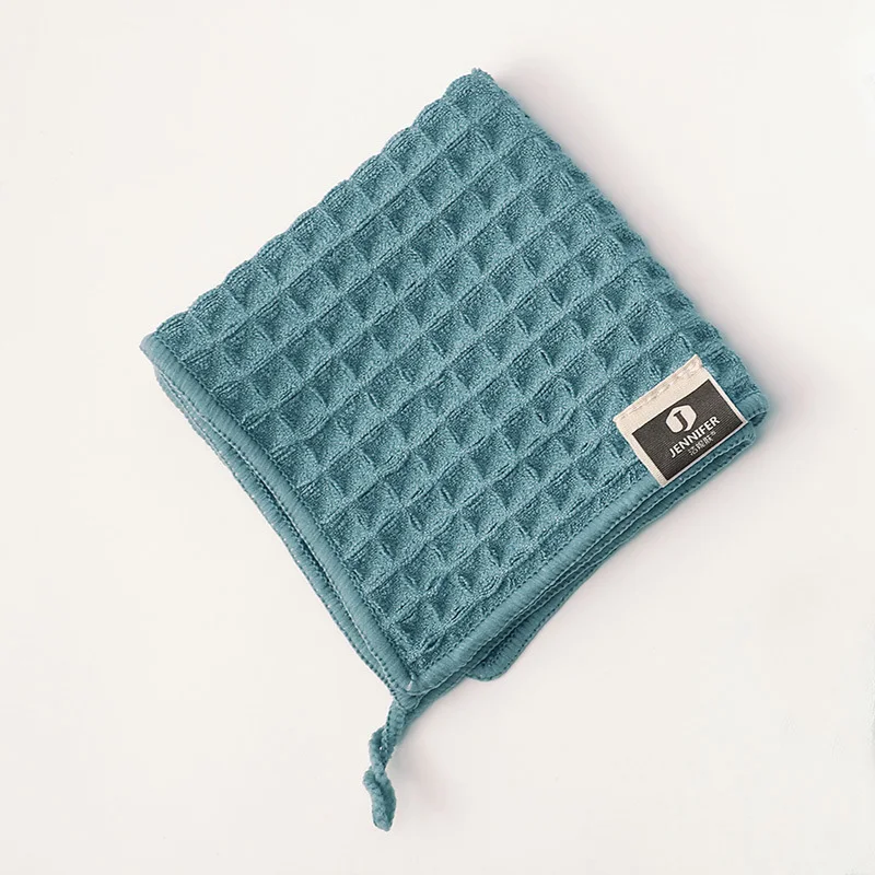 Blue Полотенце с вафельным узором для домашней уборки уход за лицом для взрослых клетчатое полотенце для рук для ванной комнаты дышащее водопоглощающее и быстрое высыхание - Цвет: Blue