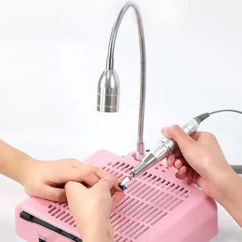

Electric Nail Drill 60W Bit Mobile Phone Nail Vacuum Cleaner Vacuum Light 3 in 1 Manicure Machine EU Plug