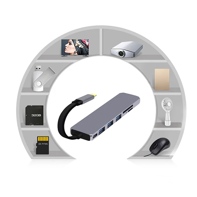 USB C концентратор USB-C-HDMI USB 3,0 SD/TF кард-ридер концентратор USBC разветвитель для MacBook Pro huawei mate 20 Pro type C usb-хаб