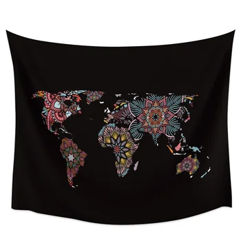

Map Mandala World Wall Hanging Wall Decor Wall Decor Bedspread Tapestry Curtain Scarf Sheet Throw Towel Personalized Guest Room