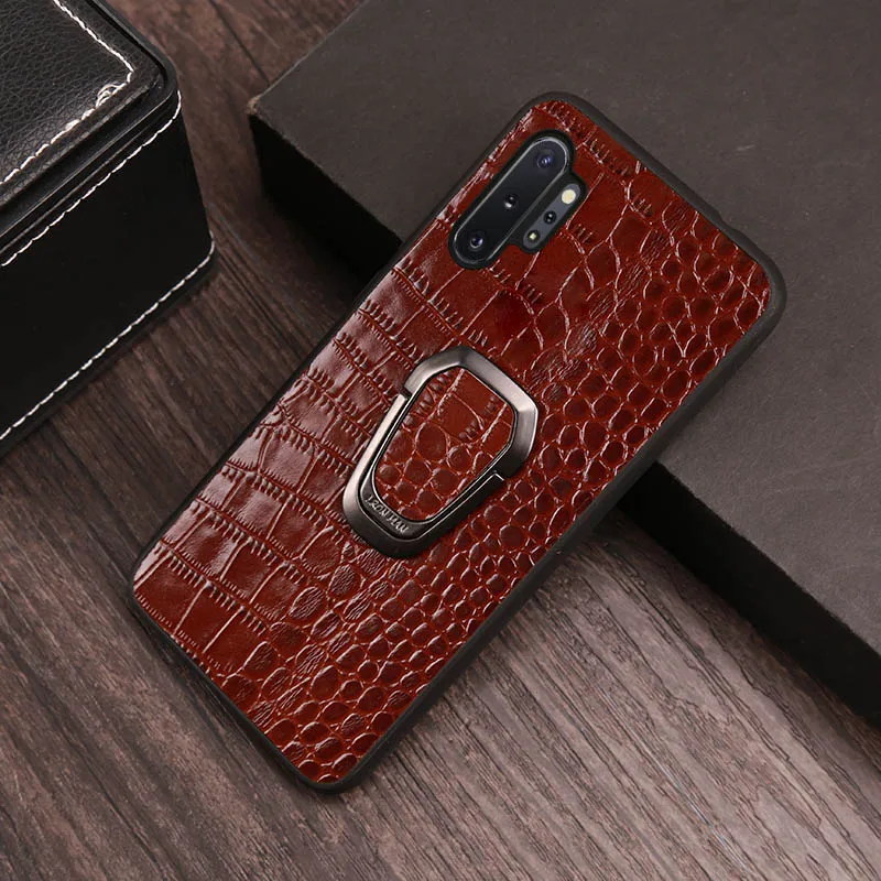 Brown Чехол для телефона для Samsung Note 8, 9, 10, S7 S8 S9 S10 A5 A7 J5 плюс для карт и узором «крокодиловая кожа» A20 A30 A40 A50 A70 на заднюю панель для телефона - Цвет: Brown