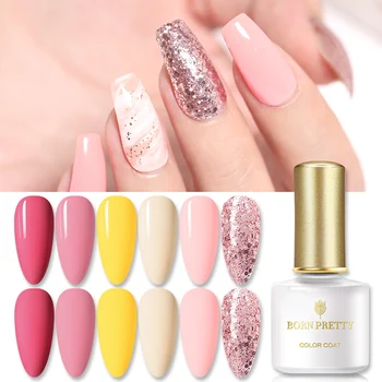 

BORN PRETTY Yellow Pink Nail Gel Polish Permanent UV LED Gel varnish Soak Off Top Coat Nail Art Gel Polish Nail Varnish