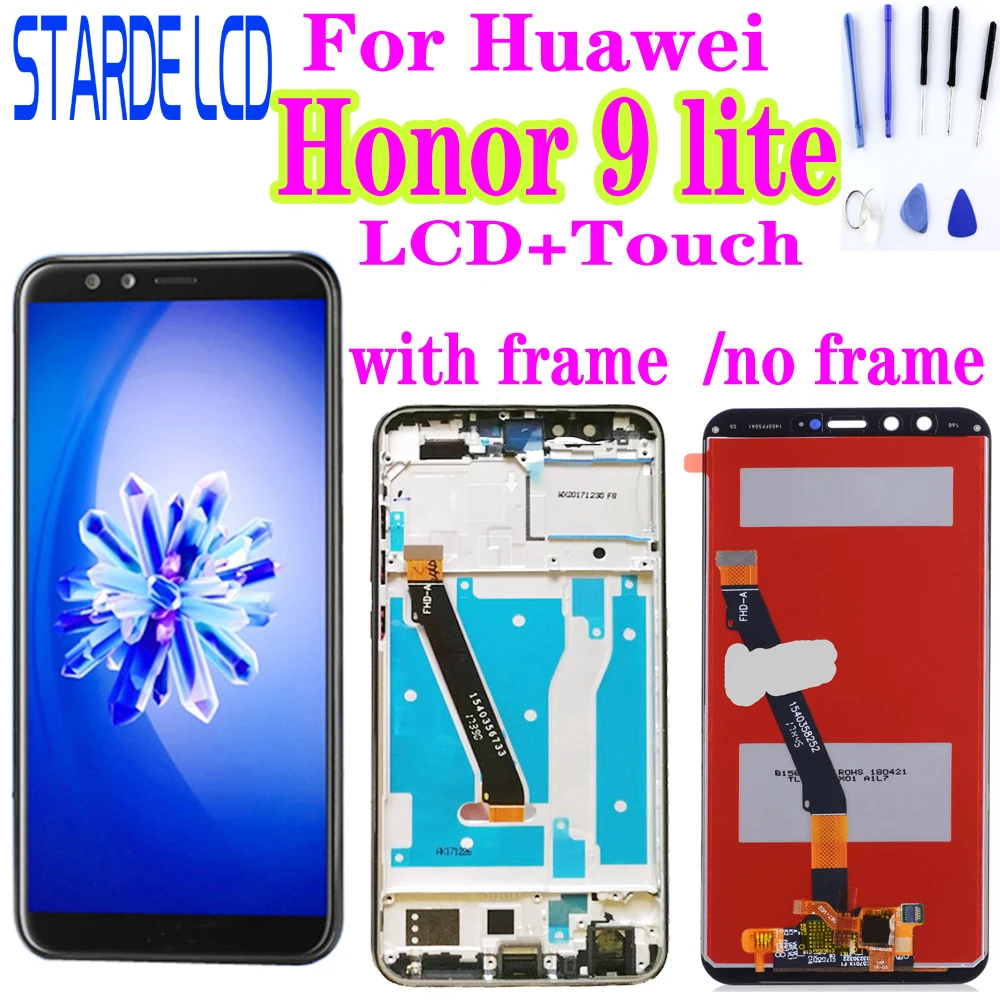 

Original For Huawei Honor 9 lite LCD Display Touch Screen Assembly with Frame Digitizer LLD-L31 Screen Replacement