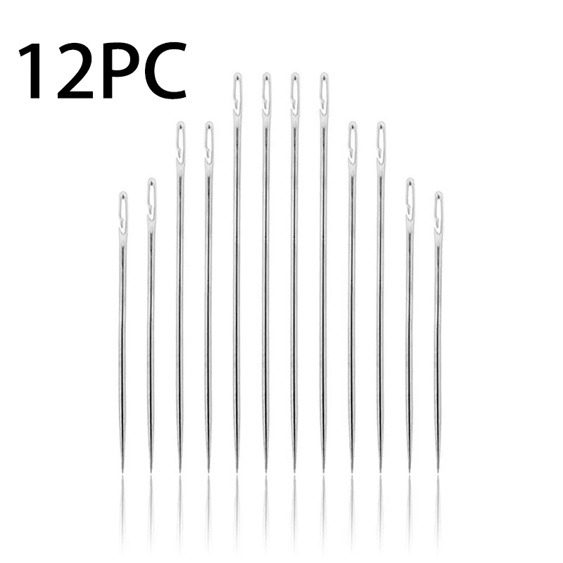 12/24/43Pcs Blind Needle Elderly Needle-side Hole Hand Household Sewing Stainless Steel Sewing Needless Threading Apparel Sewing