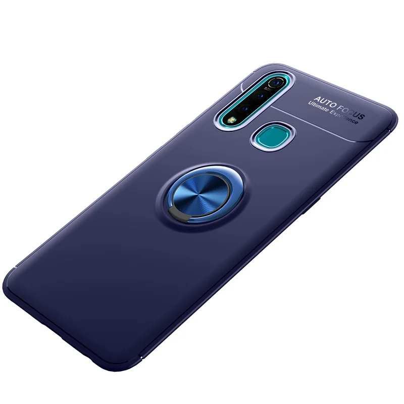 Чехол для VIVO Z5x Z1 Pro Автомобильный держатель Подставка магнитное кольцо-кронштейн задняя крышка из ТПУ для VIVO Z1 Pro Z5x телефонные чехлы Fundas Coque - Цвет: Синий
