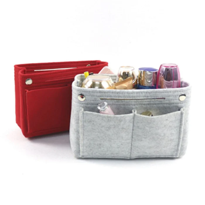 Hot Felt Insert Purse Organizer Handbag Foldable Cosmetic Travel Bag for Women BVN66