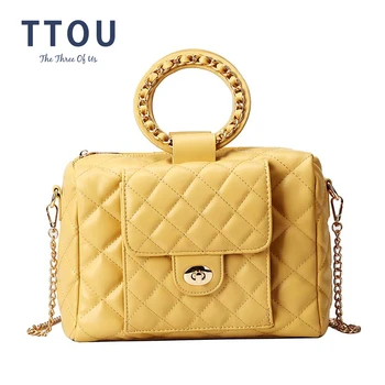 

TTOU Luxury Women Handbags Designer Quality Leather Shoulder Messenger Bag Round Handle High Capacity Chain Bags Pary Bags