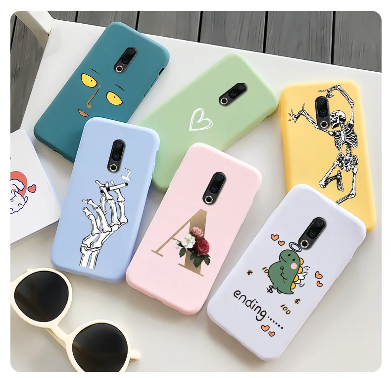 meizu back cover For Meizu 16 16t 16s 16x 16xs Plus Case Cartoon Painted Flower Pattern Shell Silicone Protection Phone Cover meizu phone case with stones