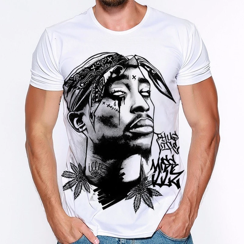 Top Rap Tupac Shakur 2pac T-Shirt Legendary Rapper 3d Printing Men'S And Women'S Fashion Casual Camisetas Hombre Oversized Top