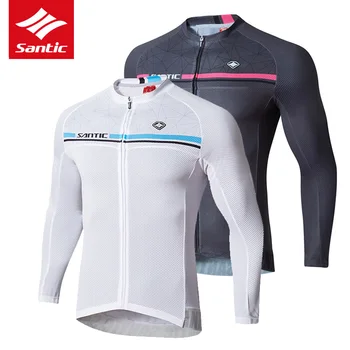 

Santic Cycling Jersey Men Pro Road Bike Jersey Long Sleeve Anti-UV Breathable MTB Bicycle Jersey Cycling Clothing