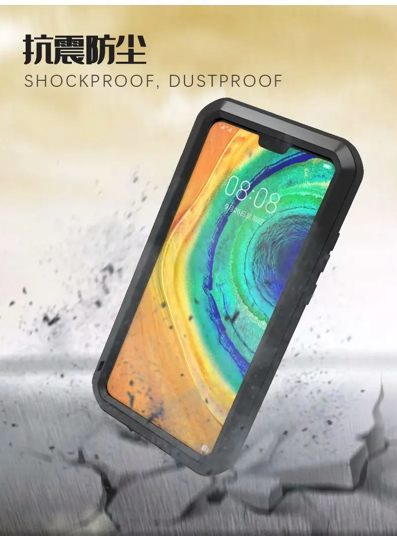 Сверхпрочный защитный чехол LOVE MEI для huawei mate 30 Doom Armor Алюминиевый металлический чехол противоударный чехол для huawei mate 30