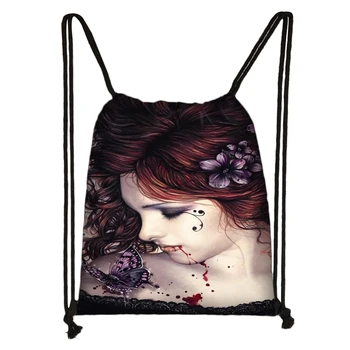 

Custom Beautifull Girl Drawstring Daypack Kids Satchel Casual Backpack Teenager Storage Bag Women Men 32x38cm*200611-4