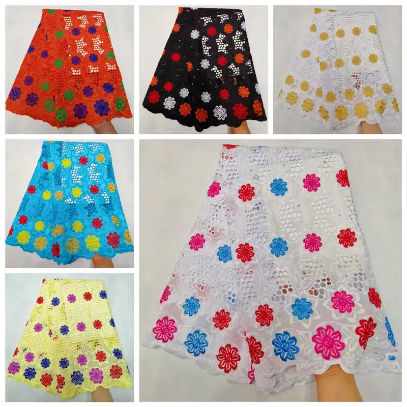 HL! ВЫСОКОКАЧЕСТВЕННАЯ нигерийская чистая хлопковая вышитое Африканское кружево ткань со стразами французская чистая кружевная ткань для женщин 5 лет! J10709