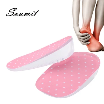 

Soumit Adhesive Silicone Gel Invisible Lift Half Height Increase Heel Cup Sports Shoes Insoles Cushion Pads for Men Women Taller