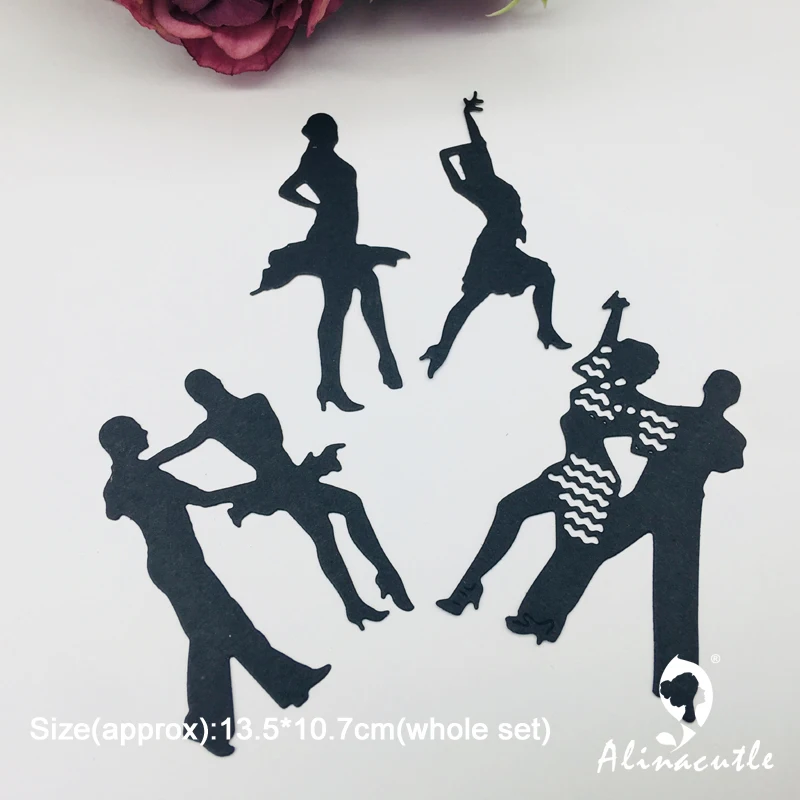 Alinacutle 금속 커팅 다이 컷, 댄서 에칭 다이, DIY 스크랩북 종이 공예, 수제 앨범 카드 펀치 아트 컷 다이, 4 개 