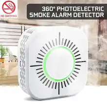 Голосовой красный светодиодный беспроводной сигнальный датчик дыма пожаров датчик безопасности Автономный Дымовой сигнализации датчик для безопасность домашнего офиса