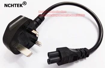 

NCHTEK UK 3pin Plug BS1363 13A To IEC 320 C5 Mickey Mouse 3 holes Laptop Portable Power Cable About 30CM/Free Shipping/6PCS