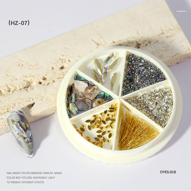 Color Chameleon Stone Nail Rhinestone Cavair Glitter Nails Pearl Beads 3D Nail Art Decoration In Wheel Accessories
