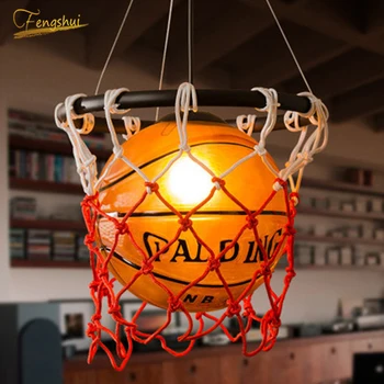 

Modern Creative LED Basketball Pendant Lamp Nordic Basketball Art Deco Pendant Lights Club Bar Interior Decoration Hanging Lamp