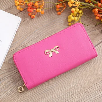 

PU Leather Bow Women's Long Wallet Coin Purse Small Money Pouch Phone Bag Bolso Mujer Bolsa Carteira Femininas for Girls