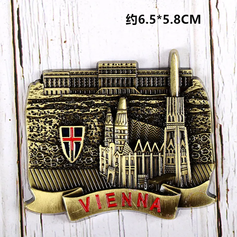 Souvenir Country Fridge Magnets Moscow Russia France Paris Dubai Travel Commemorative Decoration Refrigerator Metal Magnet magnetic fridge magnets refrigerator decor