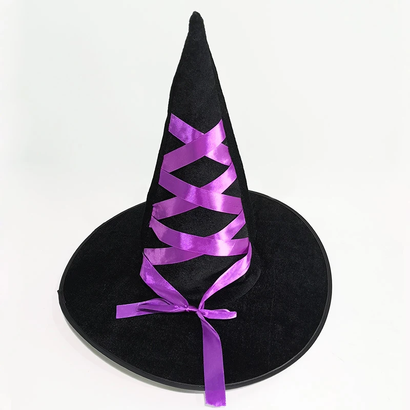 Хэллоуин ведьмины колпаки маскарадная лента шапка ведьмы для взрослых детей маскарадный костюм нарядное платье для Хэллоуина - Цвет: B