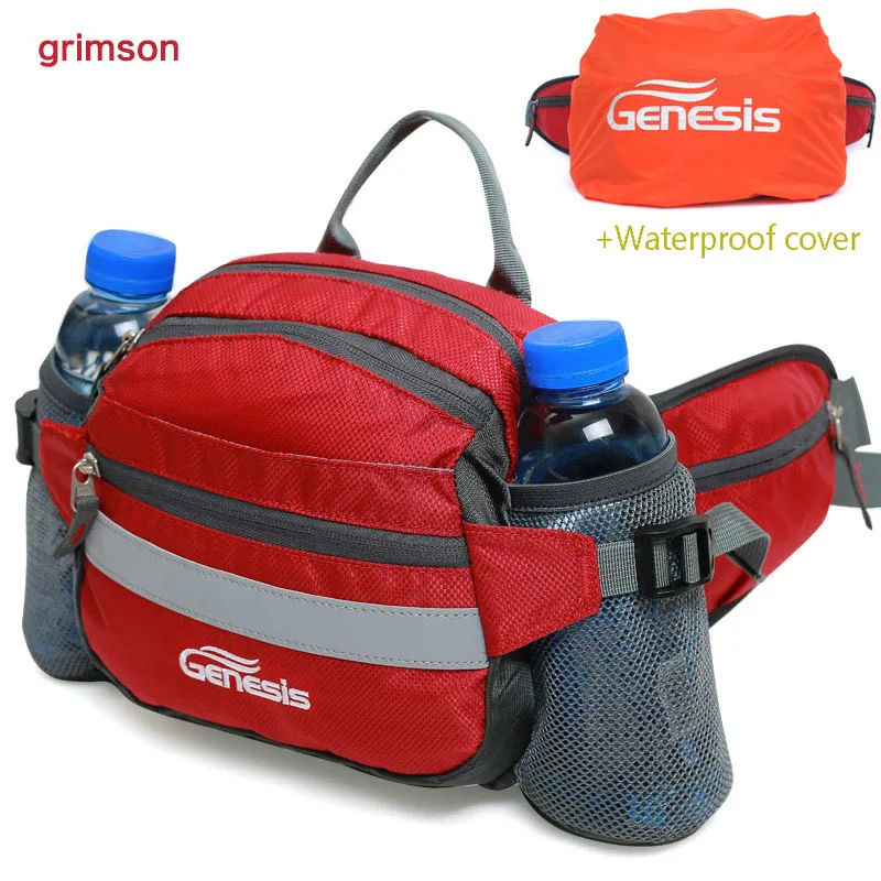 Новая походная велосипедная сумка на талию наружная спортивная сумка для бега держатель бутылки многофункциональная альпинистская Сумка для бега - Цвет: JUJUBE RED 2