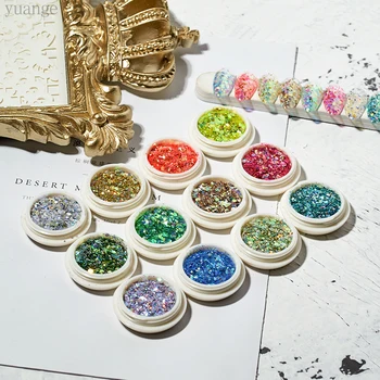 

1 box Internet Celebrity Fairy Pupil Nail Sequins New Gradient Glitter Size Mixed UV Crystal Extension Nail Jewelry