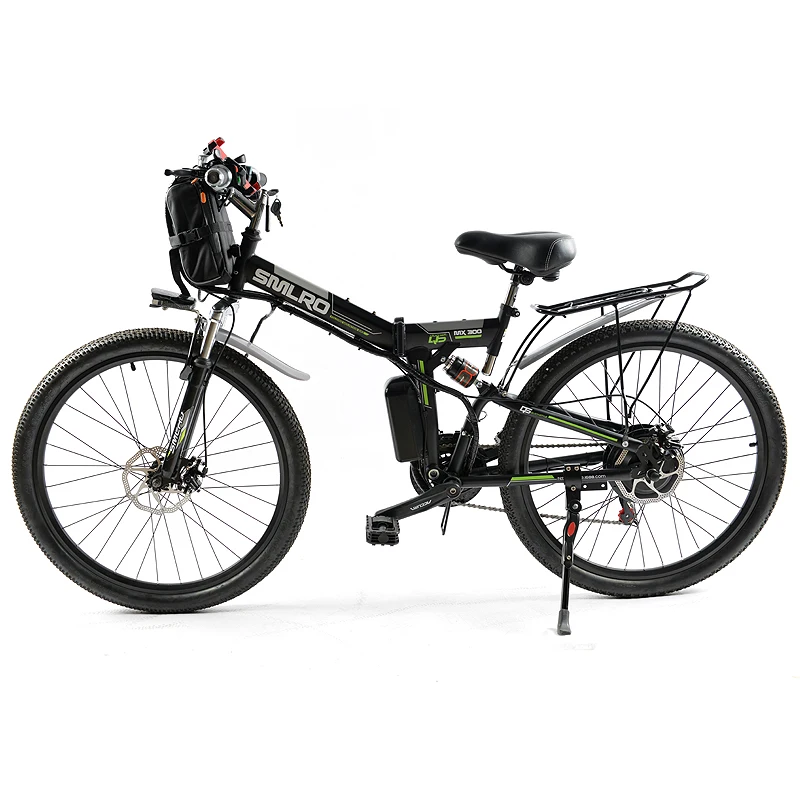 Складной электрический велосипед мощный электрический велосипед передний мешок 48V 12AH 500W горный велосипед для е-байка 21 Скорость России