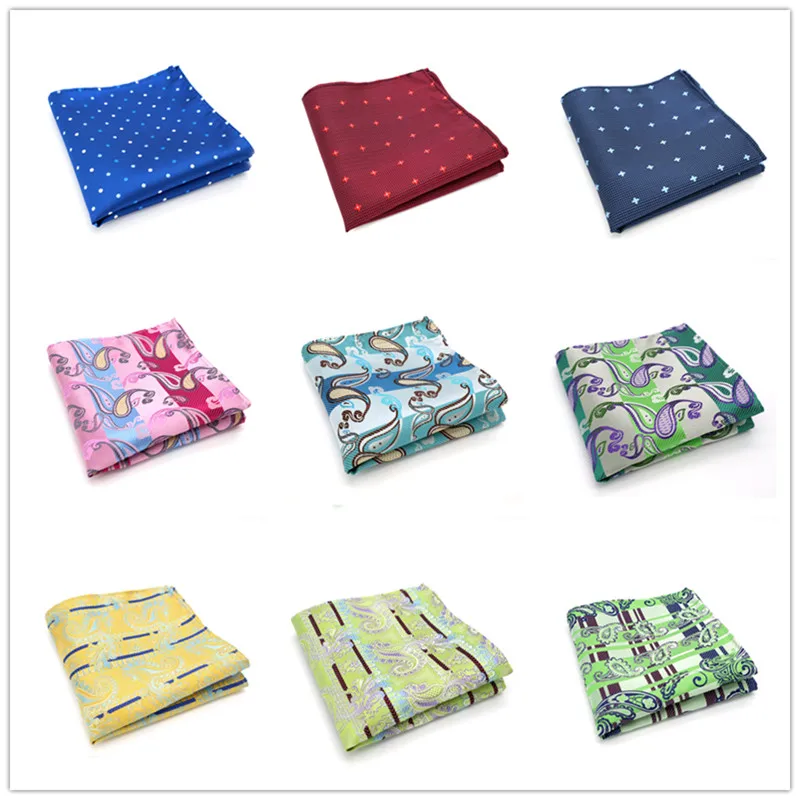 101-120 Man Floral 100% Silk Satin Pocket Square Hanky Jacquard Woven Classic Wedding Party Handkerchief 10 inch 25cm*25cm | Аксессуары