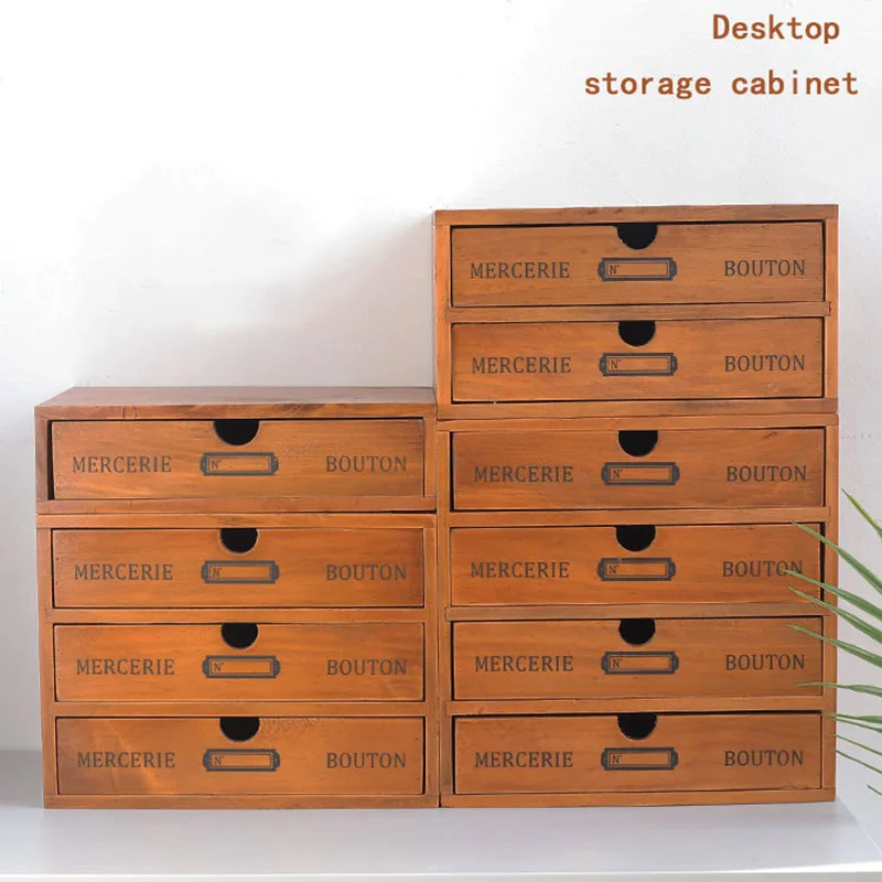 DIY настольные деревянные многофункциональная коробка для хранения деревянный органайзер для косметики чехол с зеркалом косметические ящики чехол косметичка