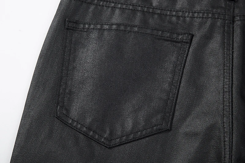 plus size cargo pants Harajuku Black Jeans Men's Vibe Waxed Casual Trousers Straight Pockets Oversized Pencil Pants Loose Hip Hop Mens Pants cargo sweatpants for men