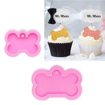 

2 Sizes DIY Silicone Bone Shape Pendant Resin Mold DIY Dog Tag Dog Bone Shaped Keychain Resin Mold Resin Crafting Tools
