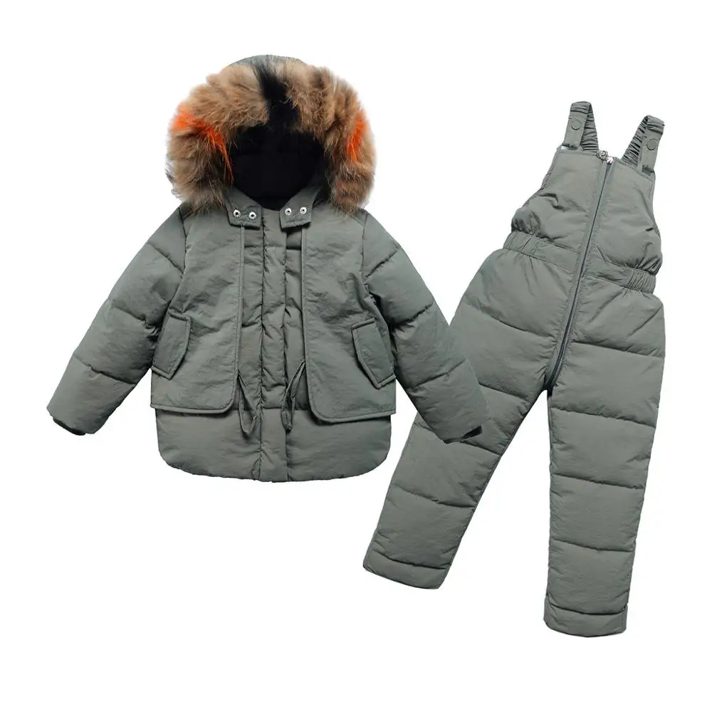 

Children's Winter Warm Coat Girls Boys Hooded Down Jackets Outerwear Thick Coats Romper Kids Fashion Colorful Set
