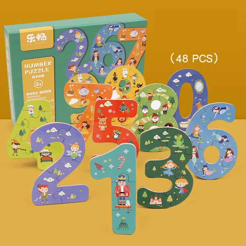 Деревянные игрушки игра-головоломка детская головоломка образовательные головоломки для детей игра геометрическое Когнитивное Взаимодействие игрушки подарок - Цвет: Digital puzzle