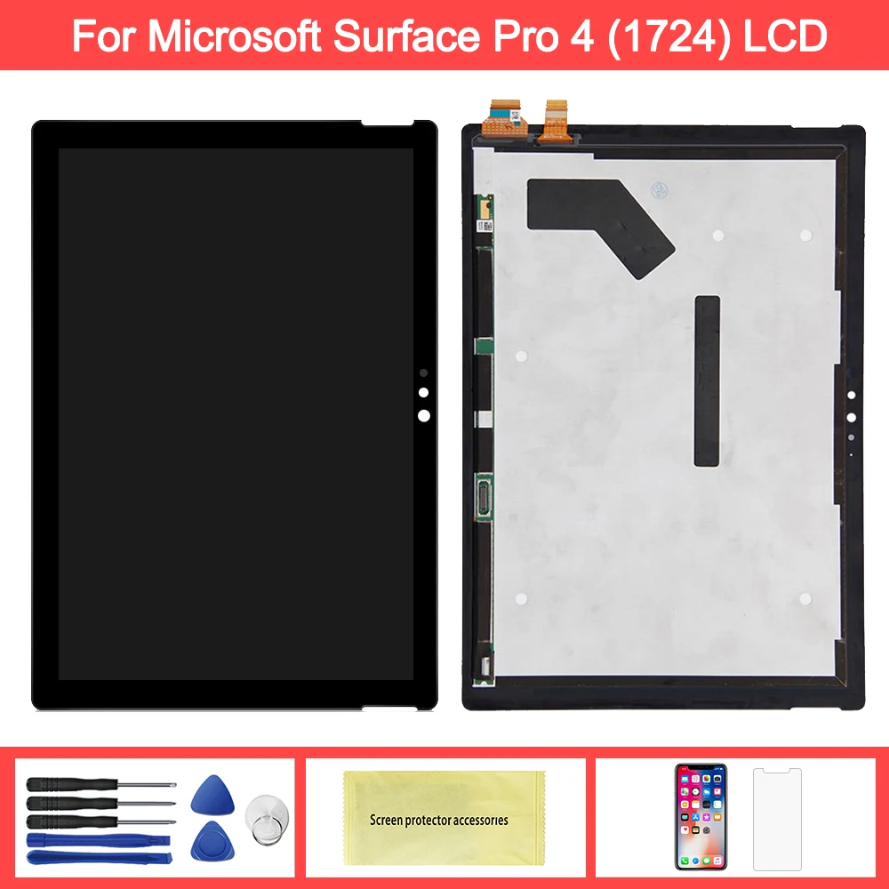 Дисплей для microsoft Surface Pro 4 1724 ЖК-дисплей кодирующий преобразователь сенсорного экрана в сборе Замена для microsoft Pro 4 ЖК-экран