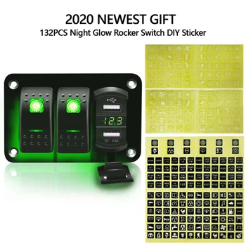 

Toggle Rocker Panel Switch Dual USB Charger Enclosed Boat Marine RV LED