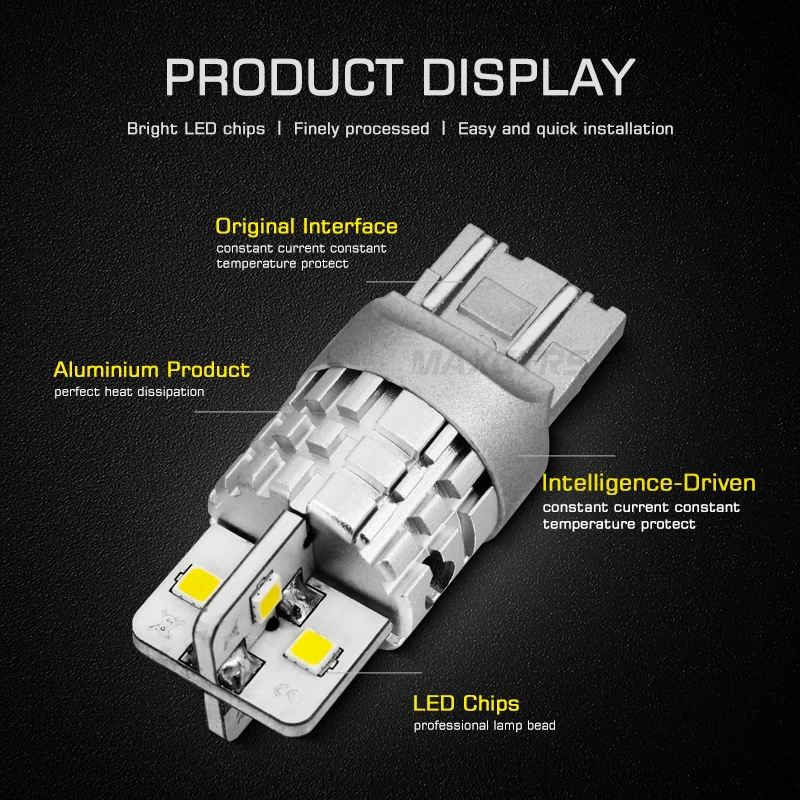 2 шт. T20 светодиодный CANBUS 7443 7440 W21W W21/5 W 3030SMD автоматический светодиодный фонарь заднего хода лампы автомобиля сигнала поворота лампы 6000K белый красный