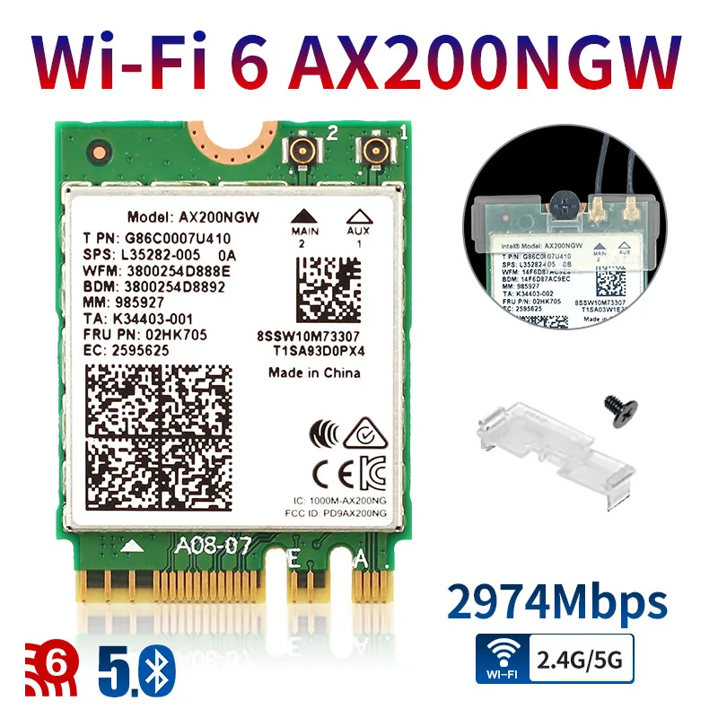 Двухдиапазонная беспроводная Wi Fi карта Intel AX210 AX210NGW 2 4 Гбит/с 802.11AX 6 AX200 для 8265NGW/9260AC