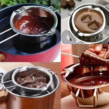

Stainless Steel Thick Chocolate Melting Pot Butter Bowl Accessories Baking Heating Tools Cheese Baking For Cakes Patisserie M1D2