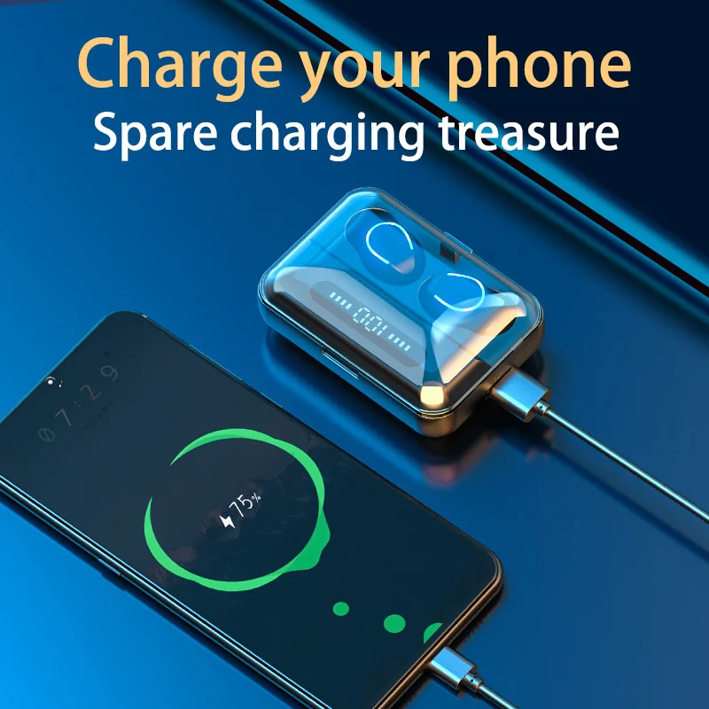 F9 5 TWS V5 0 Wireless Bluetooth Earphone 3500mAh Touch LED Digital Display Waterproof In ear Sport Stereo HiFi Music Headset