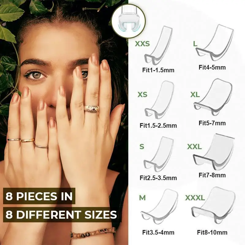 Ring Re-sizer 8 Sizes/Set Invisible Ring Size Adjuster Silicone Reducer  Transparent Spacer Multiple models Ring Sizer for Loose - AliExpress