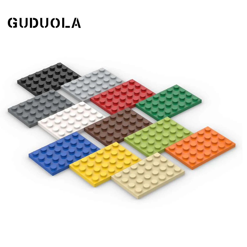 Guduola Building Block Plate 4x6 MOC Parts 10 pcs/lot Compatible 3032 Base Brick DIY Creative Blocks Small Particles Blocks