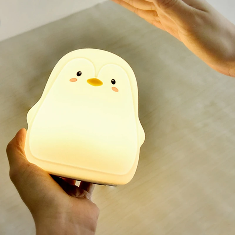 Горячая XD-LED ночной Светильник для детей Детский прикроватный светильник силиконовый Пресс Сенсор Управление ночной Светильник белого цвета