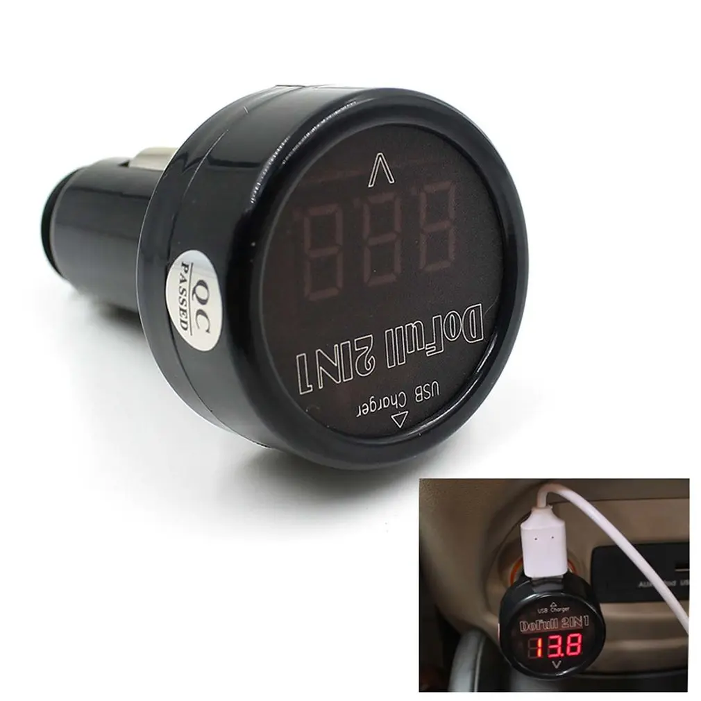 Автомобильное зарядное устройство для телефона вольтметр, прикуриватель usb