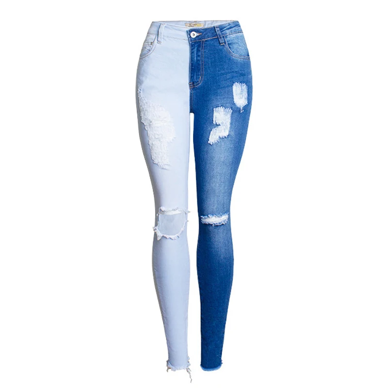 Новые рваные джинсы для женщин pantalones mujer Лоскутные обтягивающие джинсы женские эластичные джинсовые узкие брюки 3XL 4XL