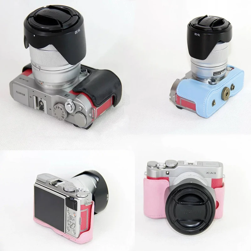 Ретро камера Чехол сумка для Fujifilm XA3 Fuji X-A3 кожаная камера сумка прочная камера аксессуары крышка цифровая камера с ремешком