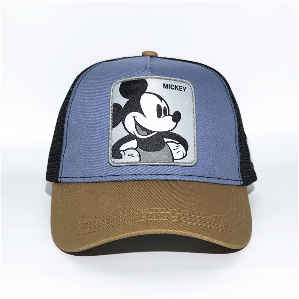blue MICKEY Высококачественная бейсболка с вышивкой в виде Микки Мауса, 5 цветов, хлопковая бейсболка в стиле хип-хоп для мужчин и женщин, сетчатая Кепка для папы, Кепка-Дальнобойщик - Цвет: blue MICKEY